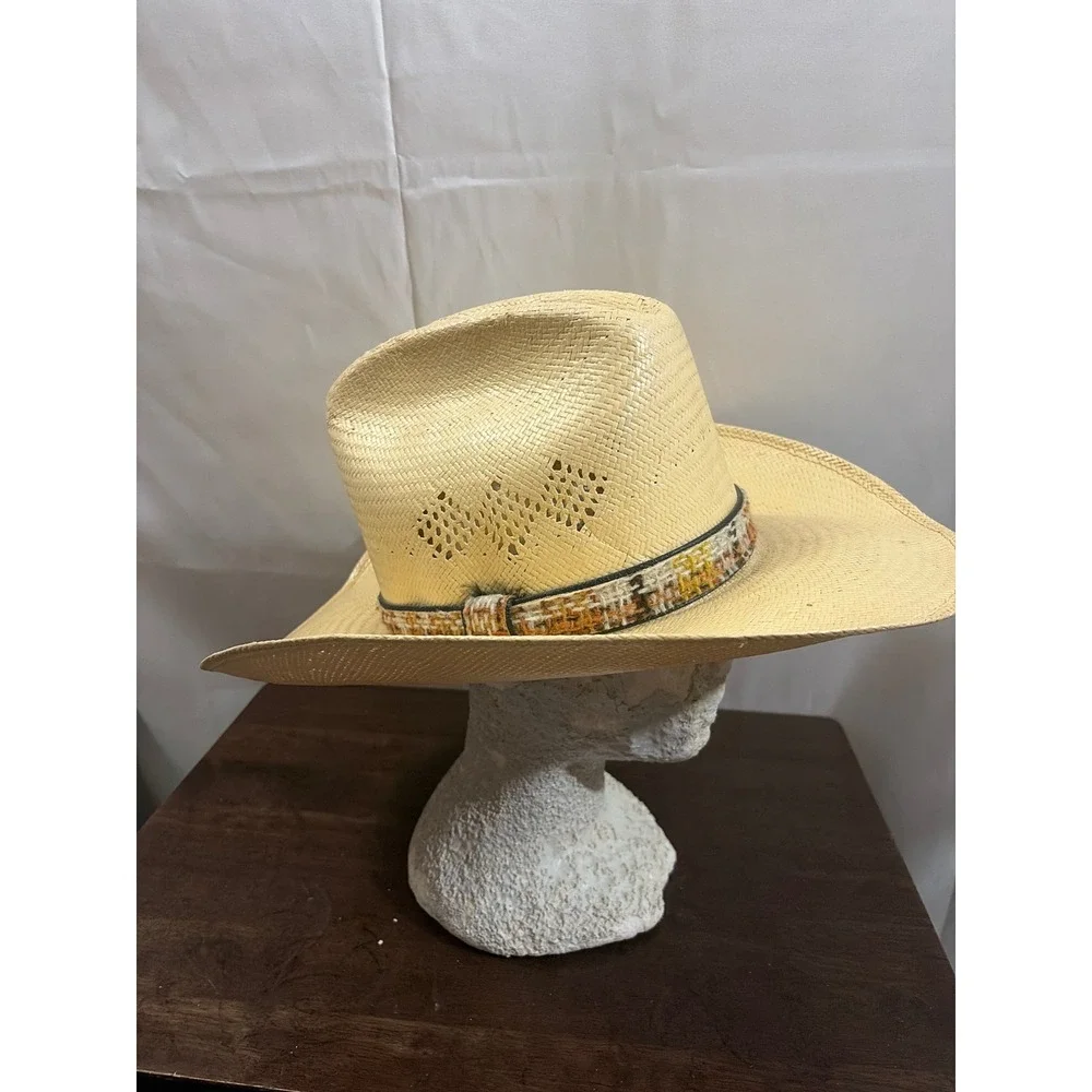 Stetson Road Runner Straw Cowboy Hat Mens 7 1/8 Tan  Bryantcote Finish